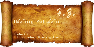 Hönig Zoltán névjegykártya